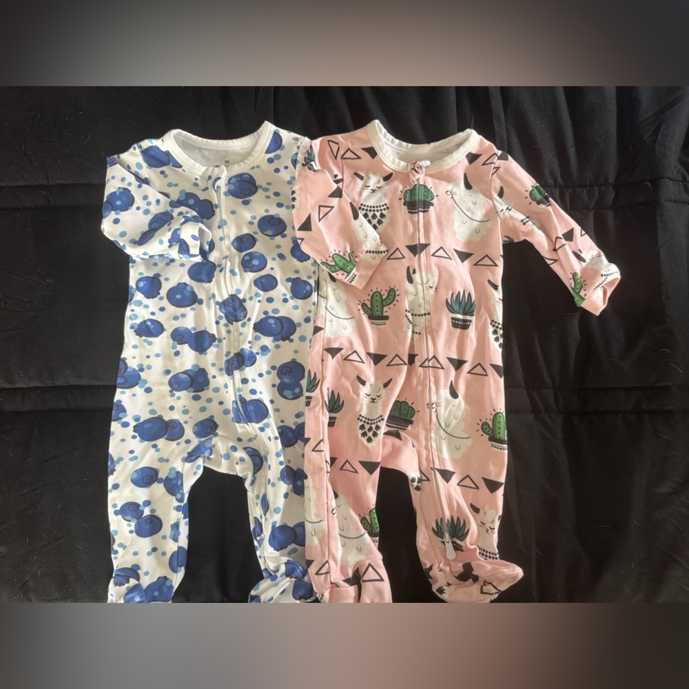 Kids 2-Pack Footed Set in Blue & Pink